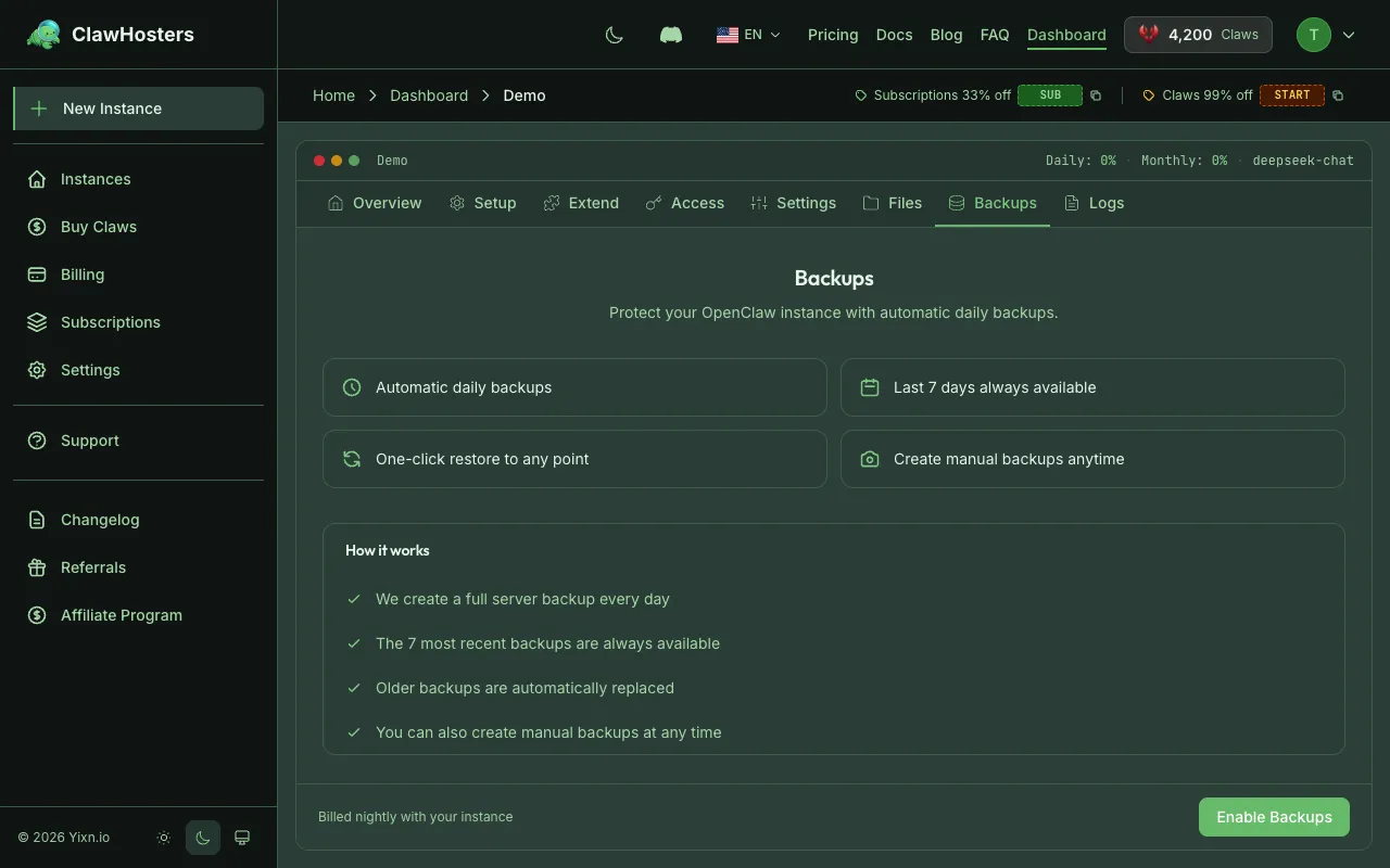 Backup Configuration